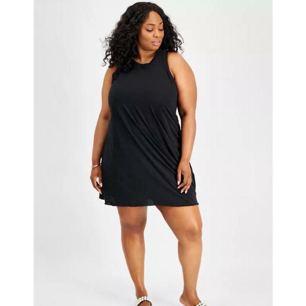 Becca Etc Plus Size Beach Date Racerback Cover-Up Black 3XL